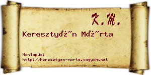 Keresztyén Márta névjegykártya